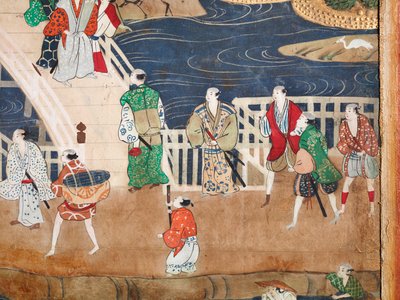 Osakazu Byobu - japán nyolctáblás hajtogatott paraván (festmény) alkotó: Japanese School