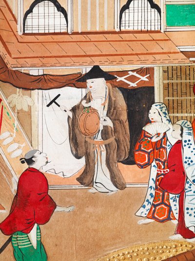 Osakazu Byobu - japán nyolctáblás hajtogatott paraván (festmény) alkotó: Japanese School