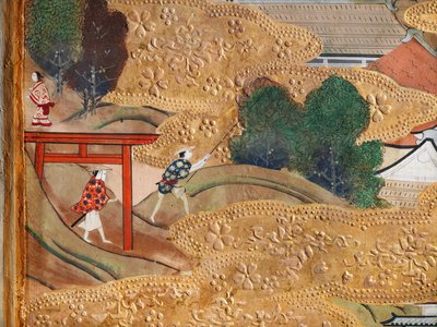 Osakazu Byobu - japán nyolctáblás hajtogatott paraván (festmény) alkotó: Japanese School