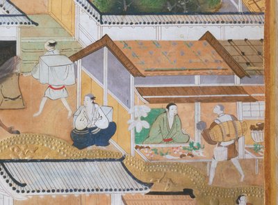 Osakazu Byobu - japán nyolctáblás hajtogatott paraván (festmény) alkotó: Japanese School