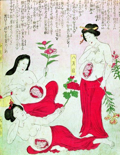 Terhes nők, 1881 alkotó: Japanese School