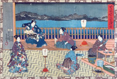 Hal elkészítése (színes fametszet) alkotó: Japanese School