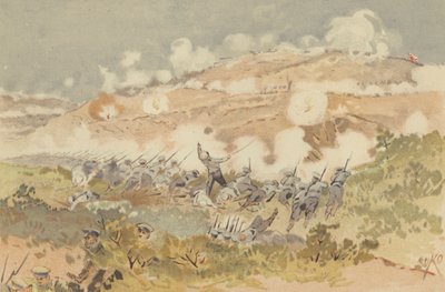 Orosz ellentámadás Chien-shan (chromolitho) pozíciónk ellen alkotó: Japanese School