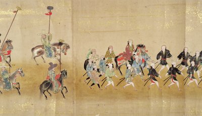 Korea hatodik nagykövetsége Japánban a Meireki 1-ben a Tokugawa Ietsunas utódlás idején, 1651-ben, valószínűleg Kano Masunobu (1625-94) (tekercses festmény) (részlet) alkotó: Japanese School