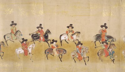 Korea hatodik nagykövetsége Japánban a Meireki 1-ben a Tokugawa Ietsunas utódlás idején, 1651-ben, valószínűleg Kano Masunobu (1625-94) (tekercses festmény) (részlet) alkotó: Japanese School