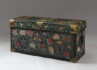 Tárolócsomag (Nagamochi), Edo Period (lakk és aranyozott réz) alkotó: Japanese School