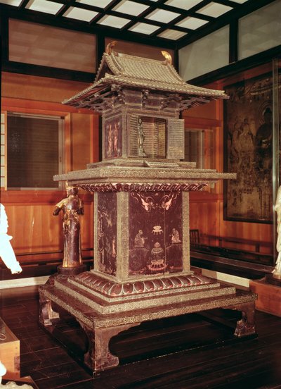 Tamamushi szentély a Horyu Ji templomból, Buddha történetét ábrázolja egy korábbi inkarnációjában, 650 körül alkotó: Japanese School