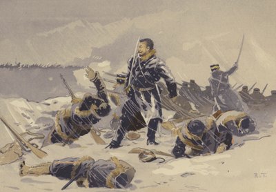 A Hei-kou-tai csata a hóban (chromolitho) alkotó: Japanese School