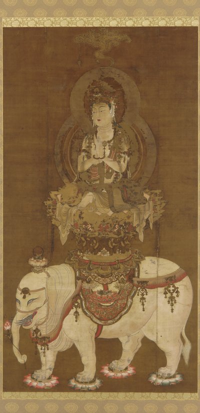 A Bodhisattva – Fugen (Fugen Bosatsu) Heian-korszak (tinta, arany és ezüst a selyemen) alkotó: Japanese School