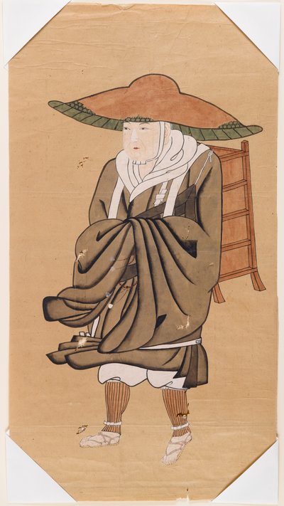 Hsuan-Tsang kínai buddhista zarándok (tinta papíron) alkotó: Japanese School