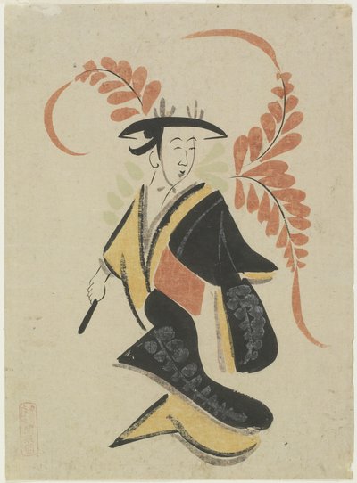 Wisteria Maiden, 17. század vége – 18. század eleje (tinta és színes papíron) alkotó: Japanese School