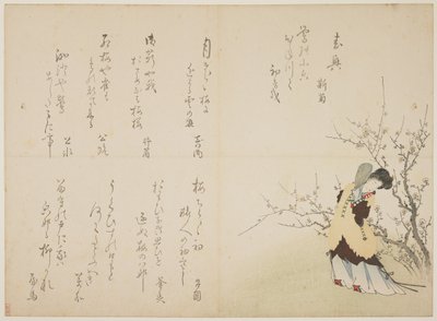 Nő kínai udvari öltözetben, 1830-44 körül (színes fatömbmintás, karazuri bundán) alkotó: Japanese School
