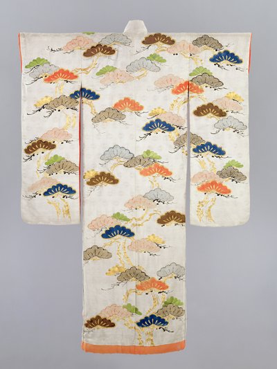 Női kimonó, Edo-korszak (1600-1868) (selyem fémszálakkal) alkotó: Japanese School