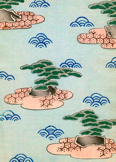 Fatömb nyomat fák a szigeteken alkotó: Japanese School