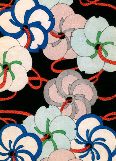 színes fatömbnyomat Camellia Ornaments alkotó: Japanese School