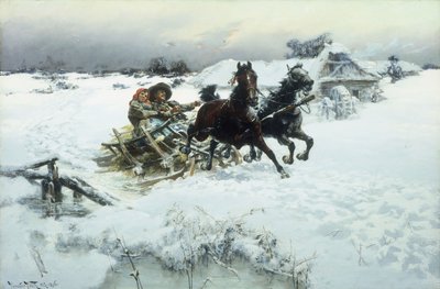 A szánkózás, 1896 alkotó: Jaroslav Friedrich Julius Vesin