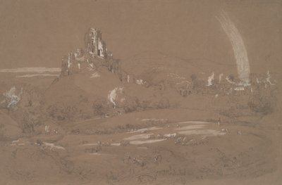 Korfu vára és városa a Cromwell-árokból alkotó: Jasper Francis Cropsey