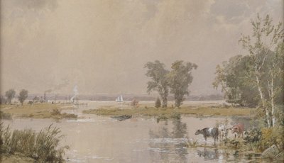 Hackensack Meadows, 1890. alkotó: Jasper Francis Cropsey