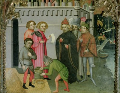 A gabona csodálatos szaporítása, részlet a Bari Szent Miklós oltárképről alkotó: Jaume Cabrera