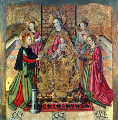 Szűz és gyermek Szent Inessel és Szent Borbálával alkotó: Jaume Huguet