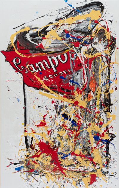 Cut The Mustard, 2019 (házfesték és tinta vászonra) alkotó: Jay Batlle