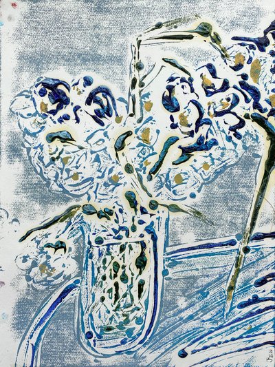 Fleur De Sel No. 02 Blue Carmel Monotípia, 2021 (olaj, papír) alkotó: Jay Batlle