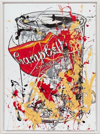 Soup Can 9 Unreal, 2019 (festék és tinta vászonra) alkotó: Jay Batlle