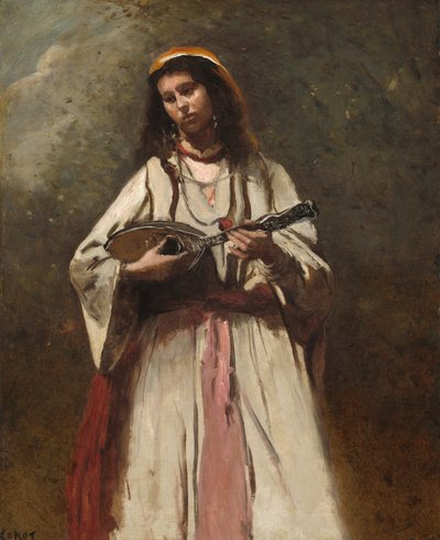 Cigányasszony mandolinnal alkotó: Jean-Baptiste-Camille Corot