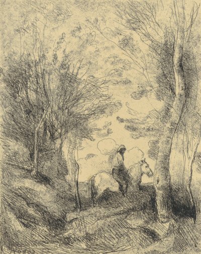 A nagy lovas az erdőben alkotó: Jean-Baptiste-Camille Corot