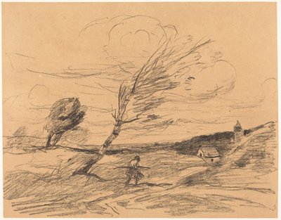 A széllökés (A széllökés) alkotó: Jean-Baptiste-Camille Corot