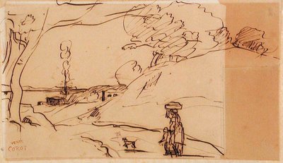 Cím nélküli tájkép alkotó: Jean-Baptiste-Camille Corot