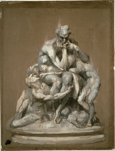 Tanulmány az „Ugolino és gyermekei” szoborhoz alkotó: Jean-Baptiste Carpeaux