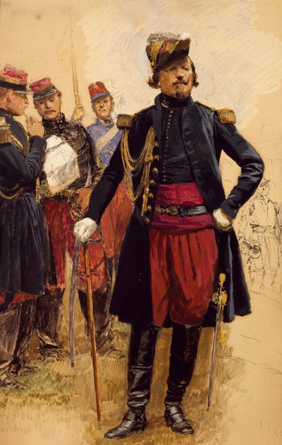 A francia csapatok parancsnoka a Krím-félszigeten, Jean Baptiste Edouard Detaille (1848-1912). krími háború alkotó: Jean-Baptiste Edouard Detaille