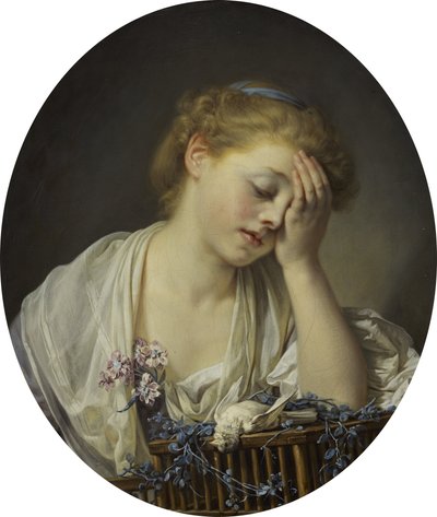Egy lány egy halott kanárival alkotó: Jean-Baptiste Greuze