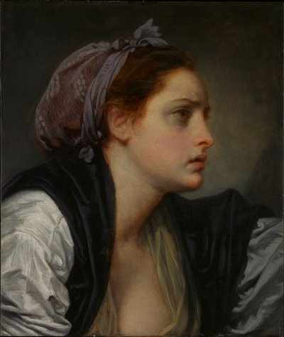 Egy női fej tanulmánya alkotó: Jean-Baptiste Greuze