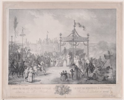 Bordeaux hercege Ő Királyi Fenségének érkezése Chambord-ba alkotó: Jean-Baptiste Isabey