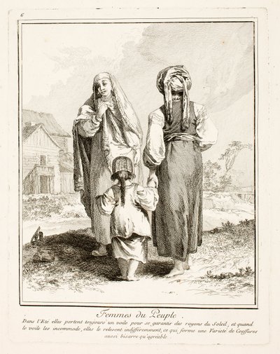 Women of the People, hatodik tábla a Miscellaneous Clothing of the Northern Peoples-ből alkotó: Jean-Baptiste Le Prince