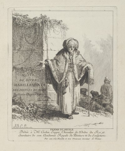 A nép asszonya, első tábla az „Észak népeinek vegyes ruházata” c. alkotó: Jean Baptiste Le Prince