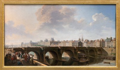 A Pont Neuf (Új híd) híd a Szajna folyón Párizsban, Franciaországban alkotó: Jean Baptiste Raguenet