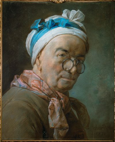 Chardin önarcképe pince-nezzel ... alkotó: Jean-Baptiste Simeon Chardin