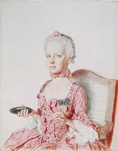 Marie Antoinette, Ausztria főhercegnője – Jean-Etienne Liotard (1702-1789). Ceruza, akvarell, pasztell papíron alkotó: Jean Étienne Liotard
