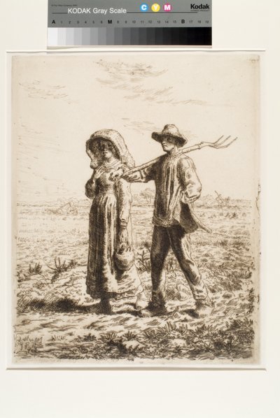 Munkába menni (rézkarc) alkotó: Jean Francois Millet
