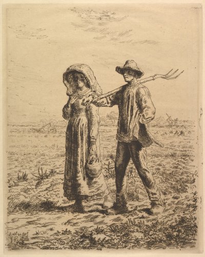 Munkába menő parasztok alkotó: Jean-Francois Millet