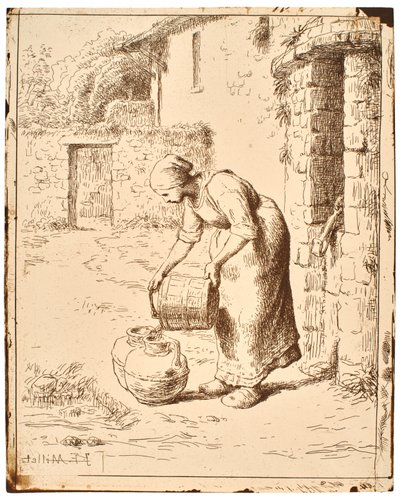 Vödröt ürítő nő alkotó: Jean-Francois Millet