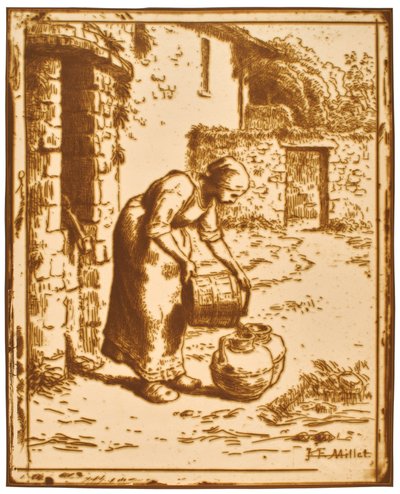 Vödröt ürítő nő alkotó: Jean-Francois Millet