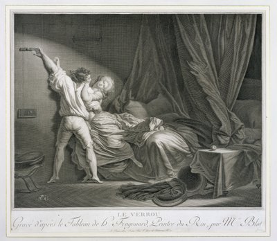 The Bolt, Maurice Blot (1753-1818) metszete, kiadó: Párizs (metszet) (37496-os nyomat) alkotó: Jean-Honore (after) Fragonard