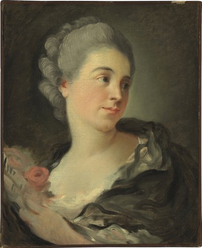 Marie Therese Colombe portréja - Jean Honore Fragonard (1732-1806) festménye, olaj, vászon, 49x40 cm - (Marie-Therese Colombe portréja, Jean-Honore Fragonard olaj, vászon) - Magángyűjtemény alkotó: Jean Honore Fragonard