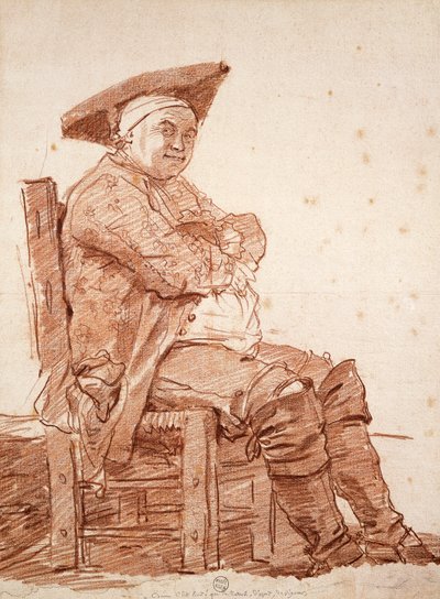 Jean Honore Fragonard (1732-1806) ülő férfi portréja, Postiglione néven ismert, szangvinikus rajz alkotó: Jean Honore Fragonard