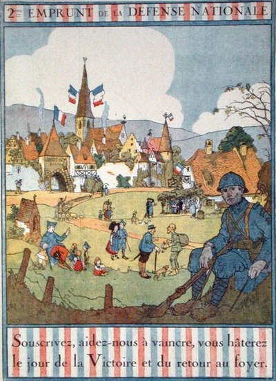 A második honvédelmi kölcsönt hirdető plakát (színes litó) alkotó: Jean-Jacques Waltz