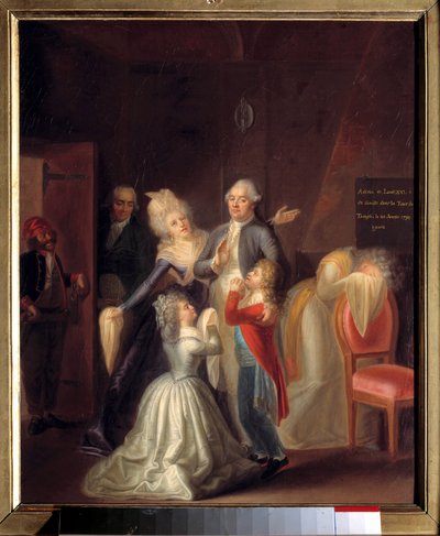 XVI. Lajos búcsúztatta családját január 20-án alkotó: Jean-Jacques Hauer